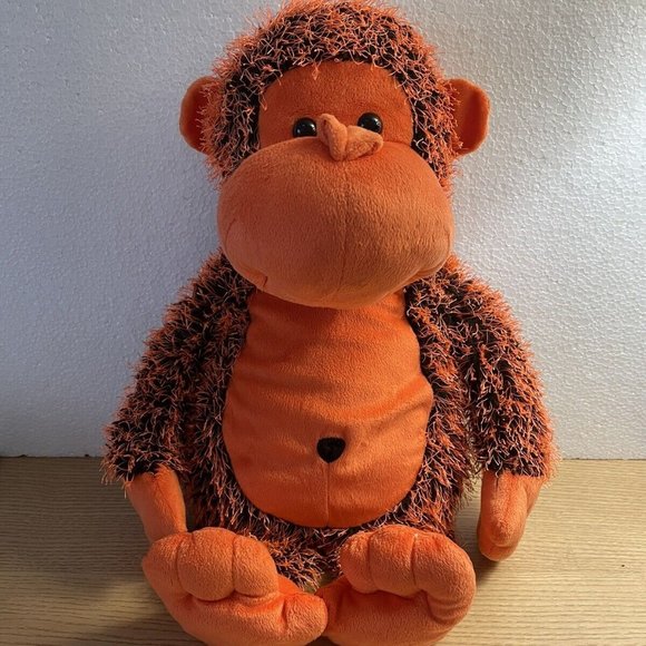 Kellytoy Large Gorilla Plush Sugar Loaf Monkey Orange Black 2016 Stuffed Animal - Picture 1 of 10